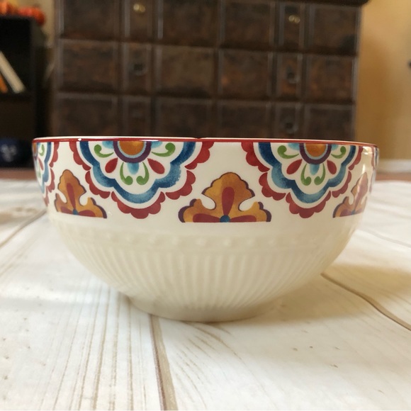 Pier 1 Global Medallion set of 4 cereal soup bowls - Picture 2 of 5